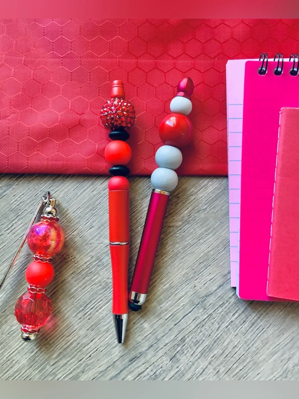 NEW📚 Homemade Crafted Beaded Pen & Notebooks Stationery Set OS
